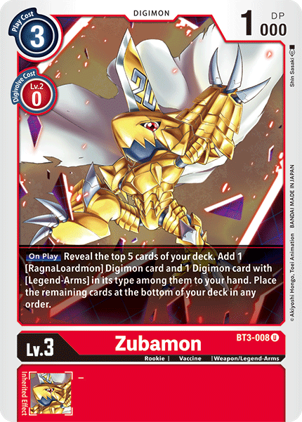 Zubamon [BT3-008] [Release Special Booster Ver.1.5] | The Time Vault CA