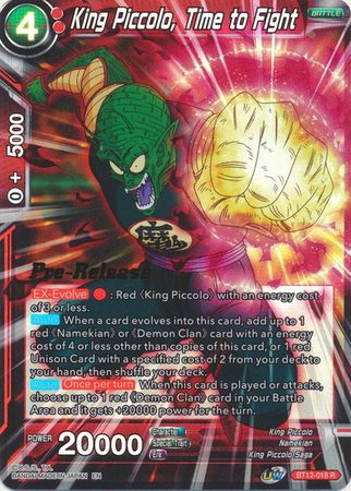 King Piccolo, Time to Fight (BT12-018) [Vicious Rejuvenation Prerelease Promos] | The Time Vault CA
