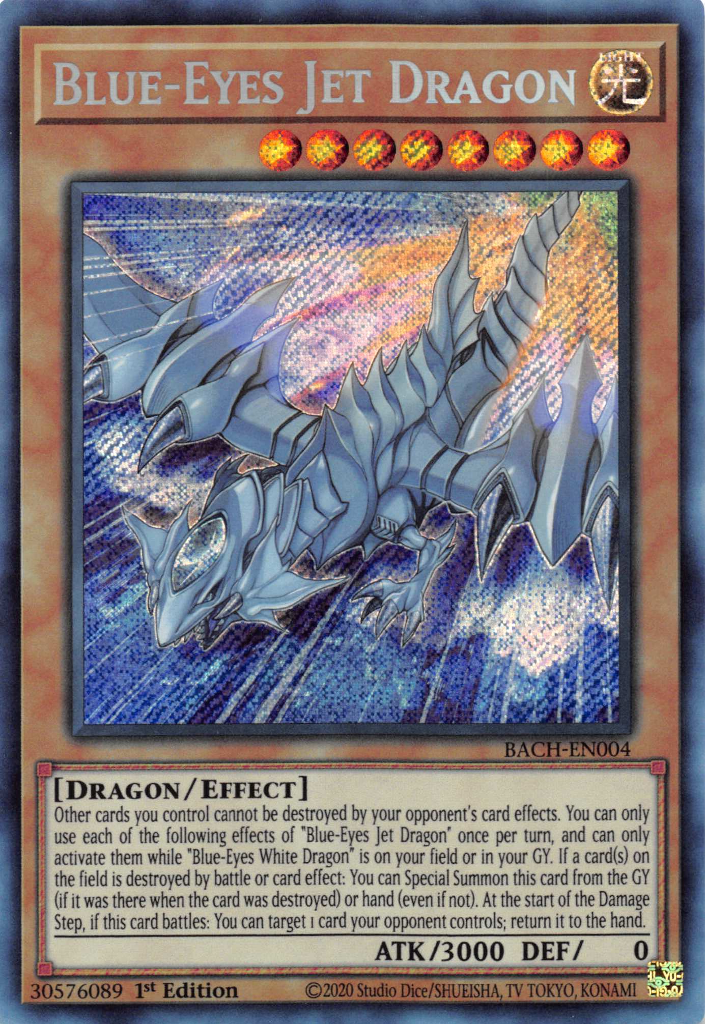 Blue-Eyes Jet Dragon [BACH-EN004] Secret Rare | The Time Vault CA