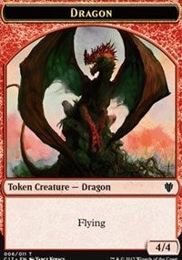 Dragon (006) // Gold (010) Double-sided Token [Commander 2017 Tokens] | The Time Vault CA