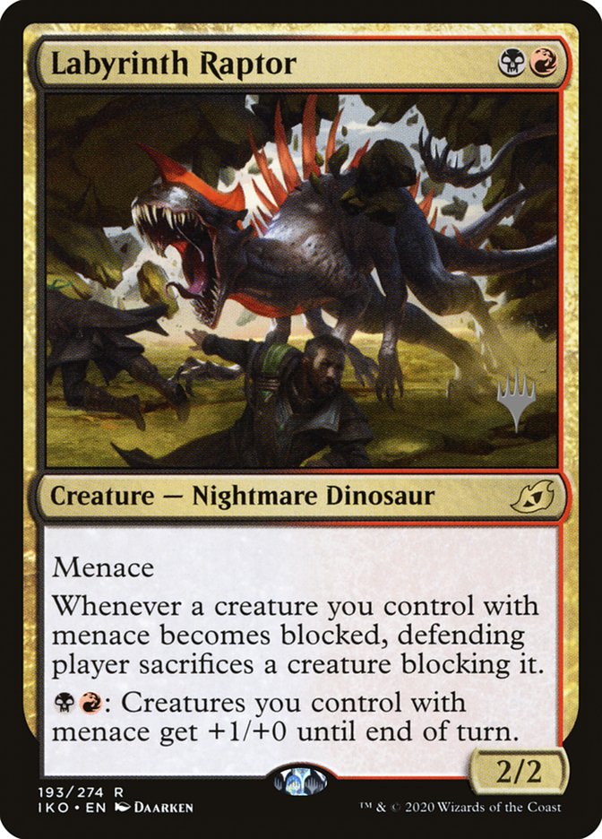 Labyrinth Raptor (Promo Pack) [Ikoria: Lair of Behemoths Promos] | The Time Vault CA