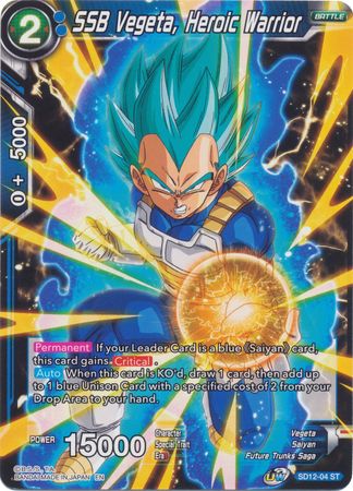 SSB Vegeta, Heroic Warrior (Starter Deck - Spirit of Potara) [SD12-04] | The Time Vault CA