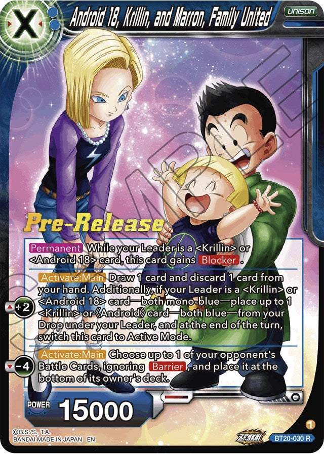 Android 18, Krillin, and Maron, Family United (BT20-030) [Power Absorbed Prerelease Promos] | The Time Vault CA