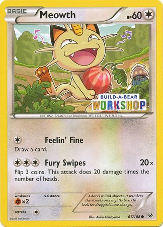 Meowth (67/108) (Build A Bear Workshop Exclusive) [XY: Roaring Skies] | The Time Vault CA