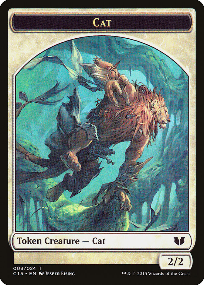 Cat // Zombie Double-Sided Token [Commander 2015 Tokens] | The Time Vault CA