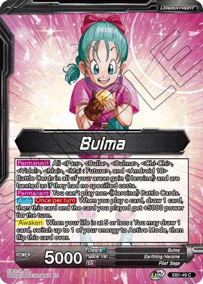 Bulma // Bulma, Life of a Heroine (EB1-49) [Battle Evolution Booster] | The Time Vault CA