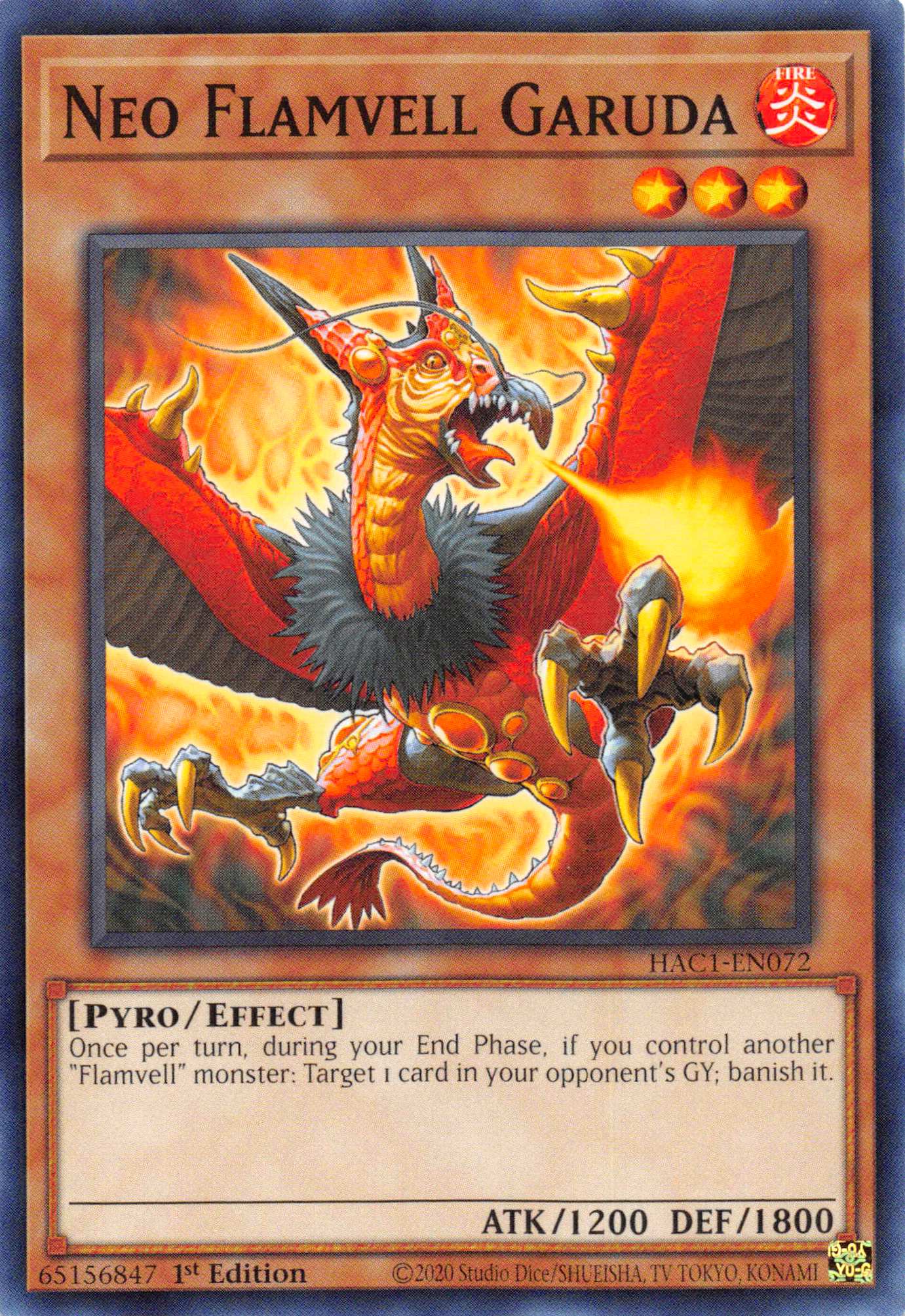 Neo Flamvell Garuda (Duel Terminal) [HAC1-EN072] Parallel Rare | The Time Vault CA