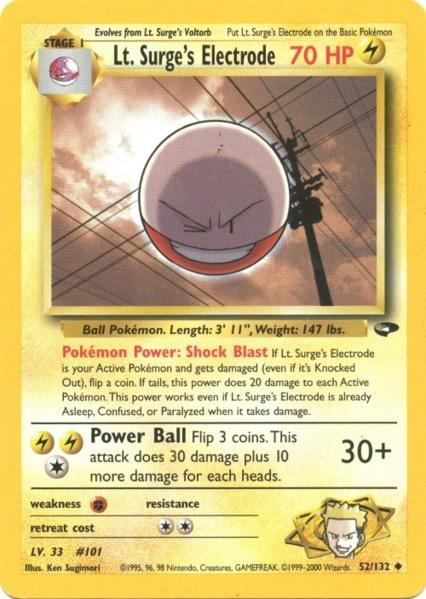 Lt. Surge's Electrode (52/132) [Gym Challenge Unlimited] | The Time Vault CA