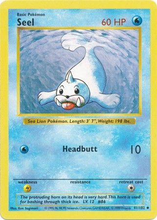 Seel (41/102) [Base Set Shadowless Unlimited] | The Time Vault CA