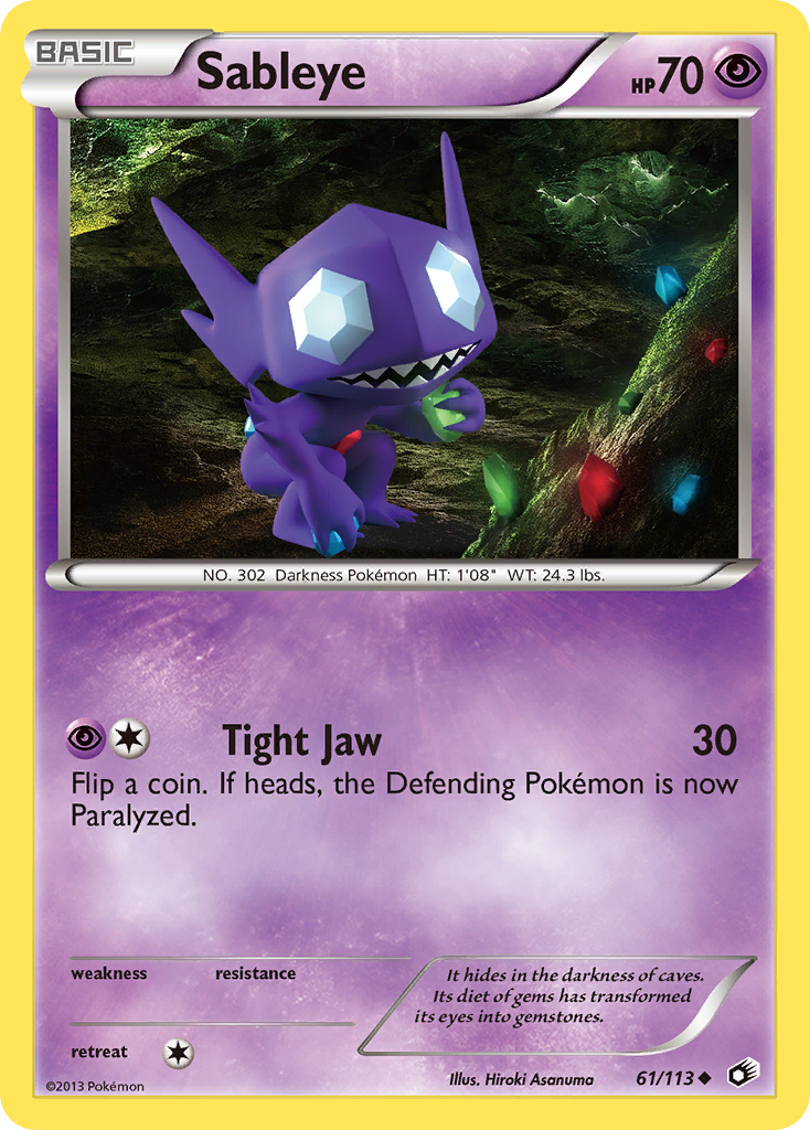 Sableye (61/113) [Black & White: Legendary Treasures] | The Time Vault CA