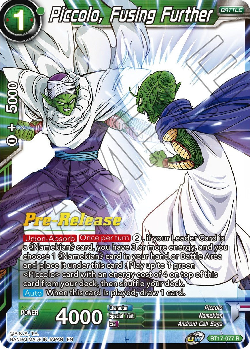 Piccolo, Fusing Further (BT17-077) [Ultimate Squad Prerelease Promos] | The Time Vault CA