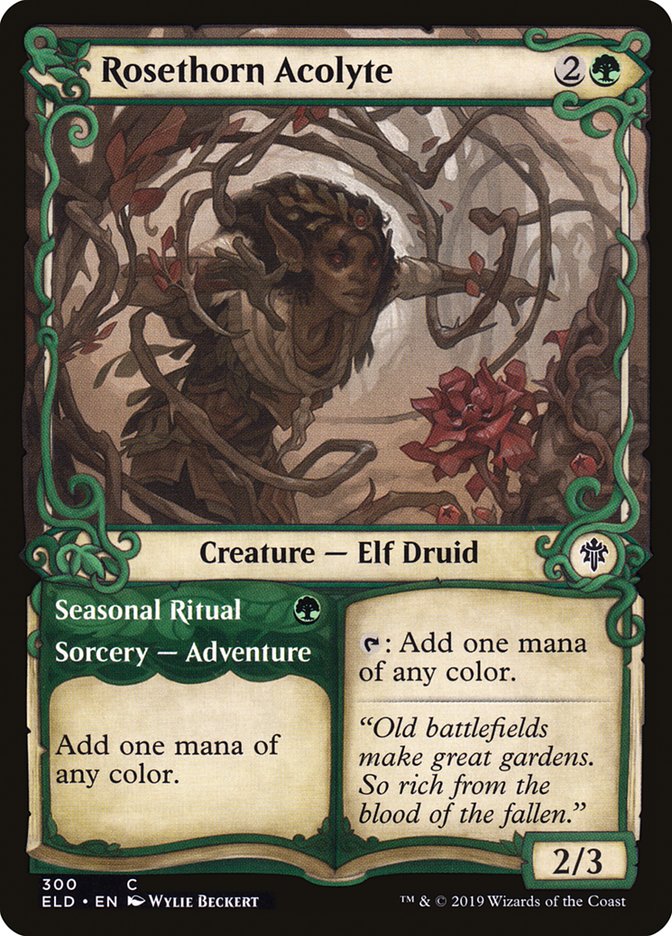 Rosethorn Acolyte // Seasonal Ritual (Showcase) [Throne of Eldraine] | The Time Vault CA