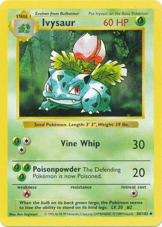 Ivysaur (30/102) [Base Set Shadowless Unlimited] | The Time Vault CA