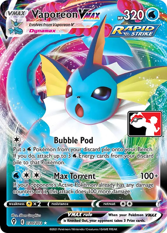 Vaporeon VMAX (030/203) [Prize Pack Series One] | The Time Vault CA