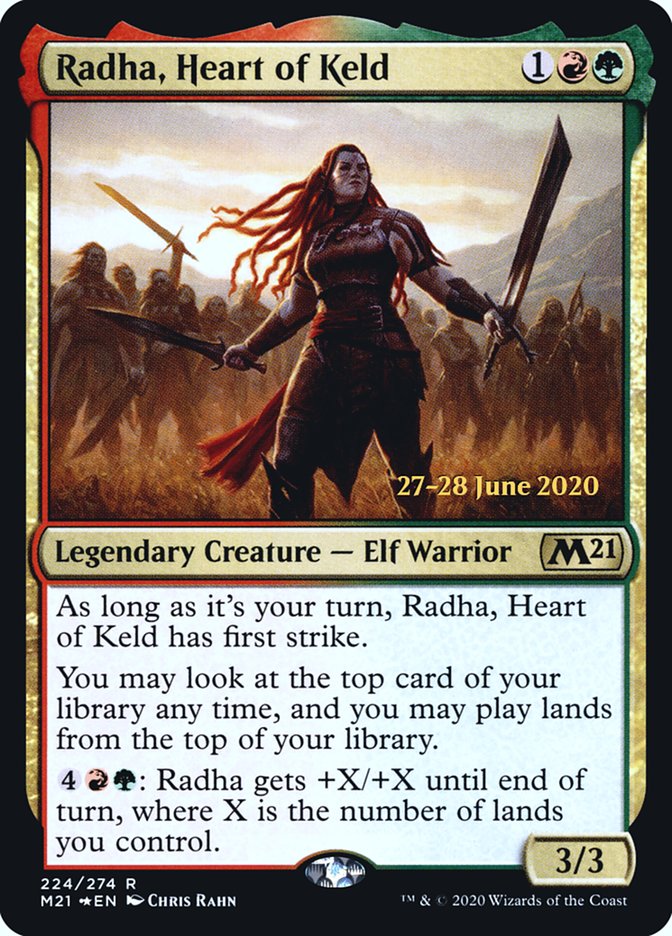 Radha, Heart of Keld  [Core Set 2021 Prerelease Promos] | The Time Vault CA