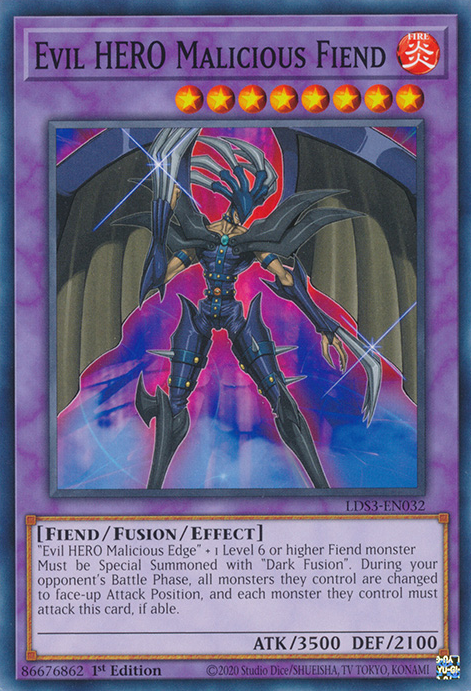 Evil HERO Malicious Fiend [LDS3-EN032] Common | The Time Vault CA