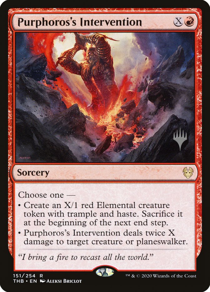 Purphoros's Intervention (Promo Pack) [Theros Beyond Death Promos] | The Time Vault CA