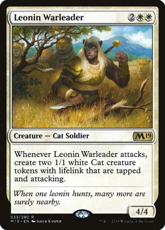 Leonin Warleader [Core Set 2019] | The Time Vault CA