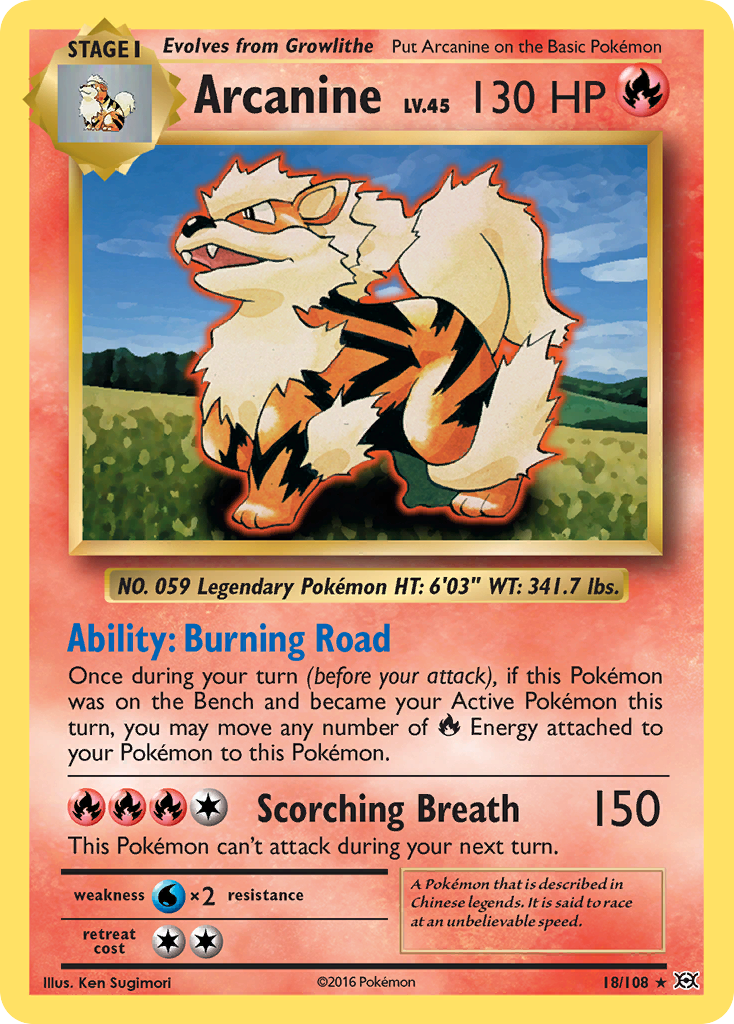 Arcanine (18/108) [XY: Evolutions] | The Time Vault CA