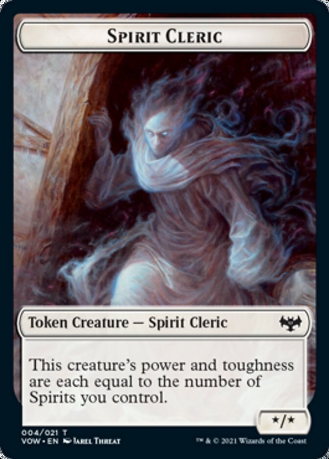 Blood // Spirit Cleric Double-sided Token [Innistrad: Crimson Vow Tokens] | The Time Vault CA