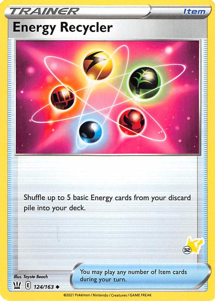 Energy Recycler (124/163) (Pikachu Stamp #32) [Battle Academy 2022] | The Time Vault CA