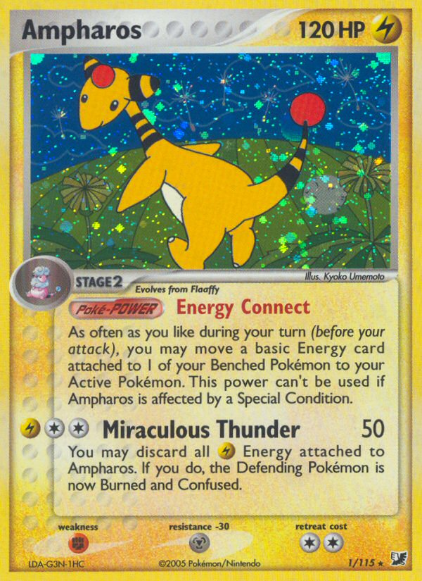 Ampharos (1/115) [EX: Unseen Forces] | The Time Vault CA