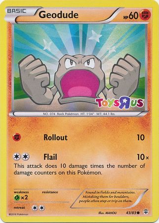 Geodude (43/83) (Toys R Us Promo) [XY: Generations] | The Time Vault CA