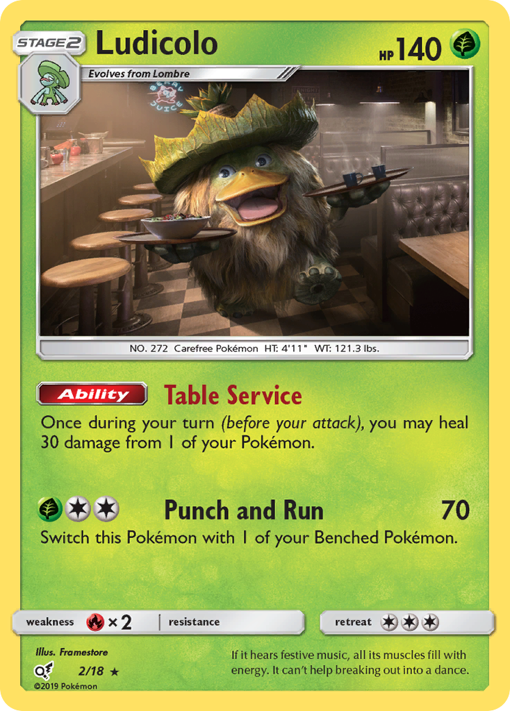 Ludicolo (2/18) [Sun & Moon: Detective Pikachu] | The Time Vault CA