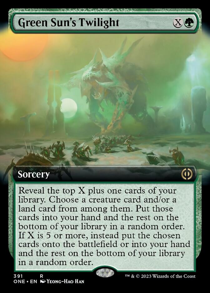 Green Sun's Twilight (Extended Art) [Phyrexia: All Will Be One] | The Time Vault CA