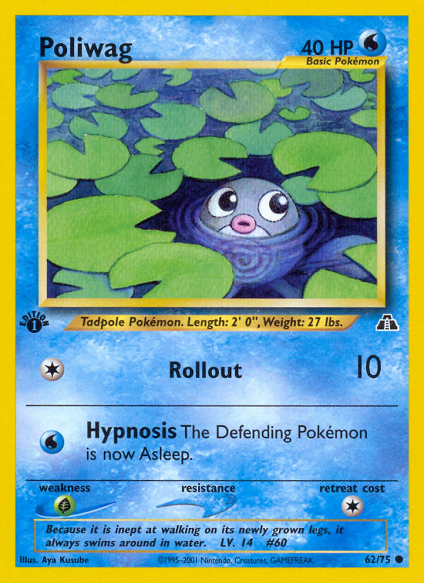 Poliwag (62/75) [Neo Discovery 1st Edition] | The Time Vault CA