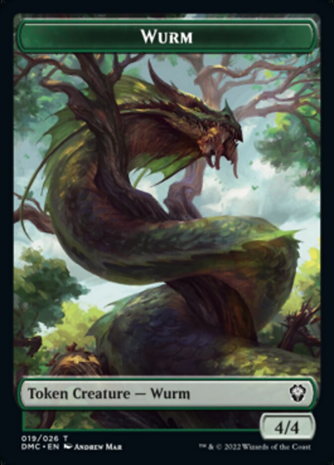 Soldier // Wurm Double-sided Token [Dominaria United Tokens] | The Time Vault CA