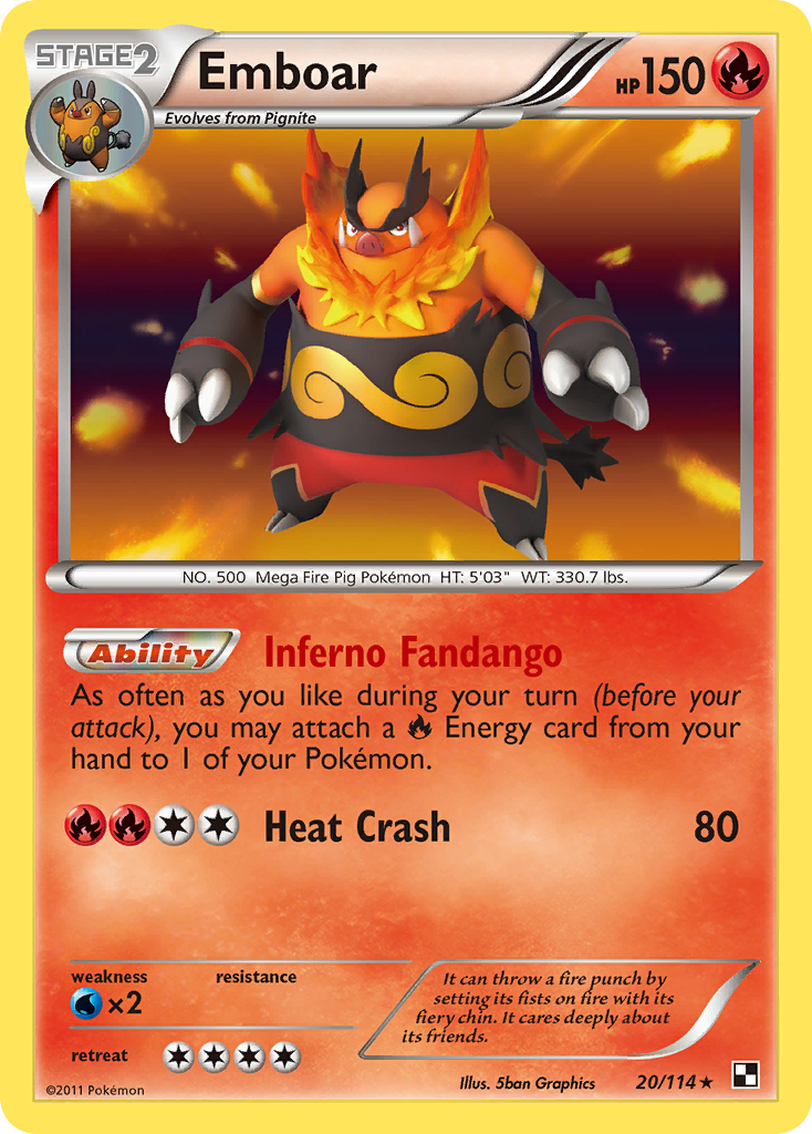 Emboar (20/114) [Black & White: Base Set] | The Time Vault CA