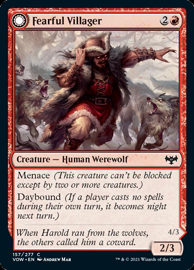 Fearful Villager // Fearsome Werewolf [Innistrad: Crimson Vow] | The Time Vault CA