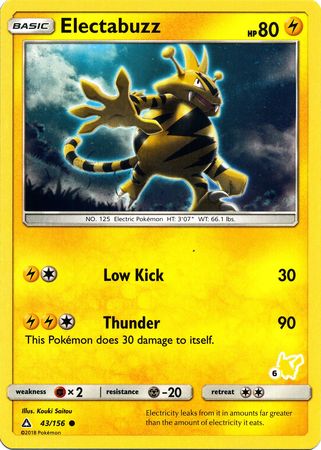 Electabuzz (43/156) (Pikachu Stamp #6) [Battle Academy 2020] | The Time Vault CA