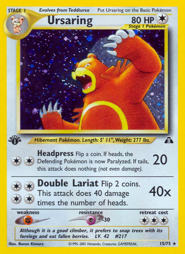 Ursaring (15/75) [Neo Discovery 1st Edition] | The Time Vault CA