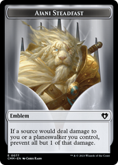 Ajani Steadfast Emblem // Wizard Double-Sided Token [Commander Masters Tokens] | The Time Vault CA