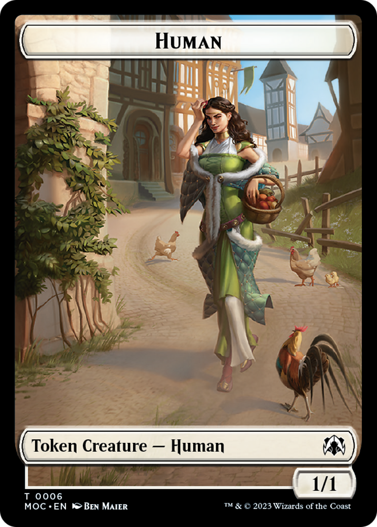 Zombie Knight // Human (6) Double-Sided Token [March of the Machine Commander Tokens] | The Time Vault CA