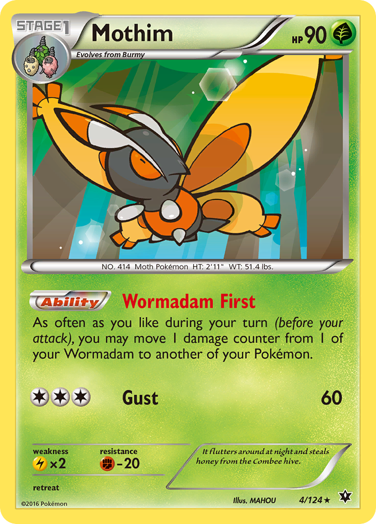 Mothim (4/124) [XY: Fates Collide] | The Time Vault CA