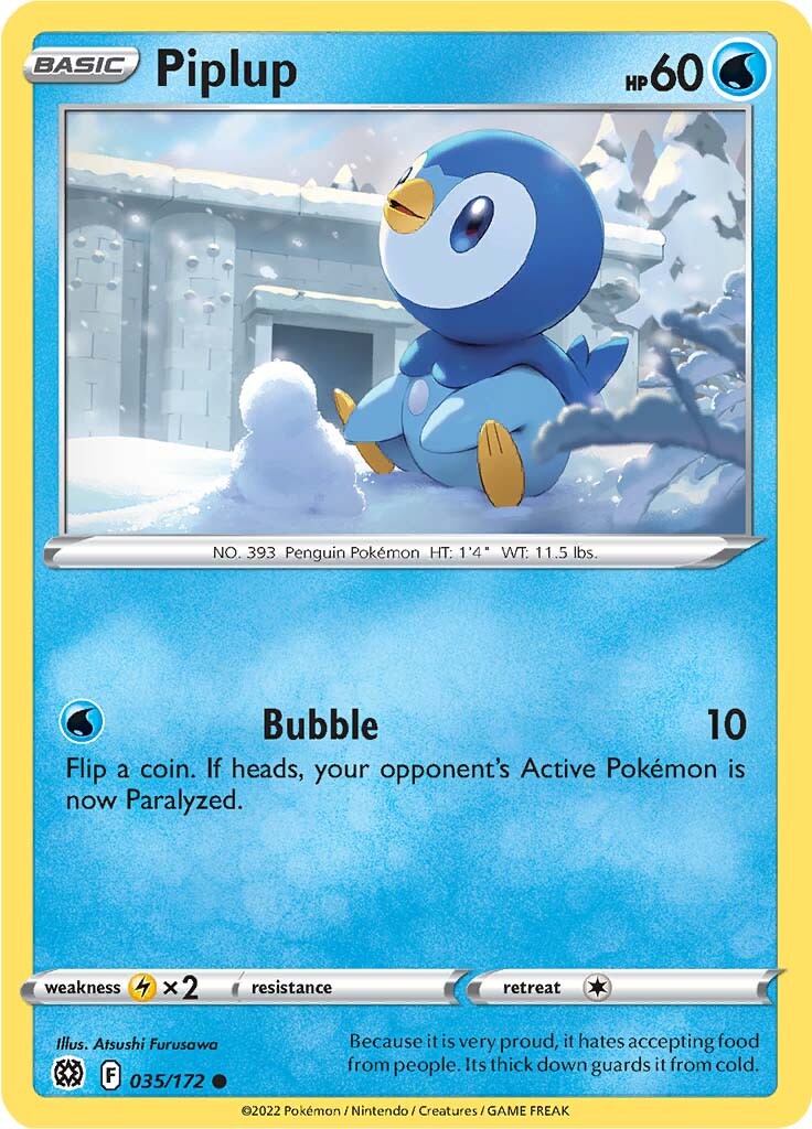 Piplup (035/172) [Sword & Shield: Brilliant Stars] | The Time Vault CA