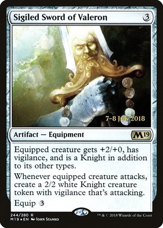 Sigiled Sword of Valeron [Core Set 2019 Promos] | The Time Vault CA