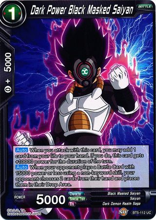 Dark Power Black Masked Saiyan (BT5-112) [Miraculous Revival] | The Time Vault CA