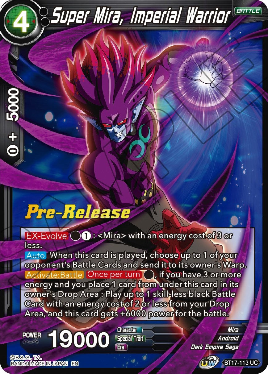 Super Mira, Imperial Warrior (BT17-113) [Ultimate Squad Prerelease Promos] | The Time Vault CA