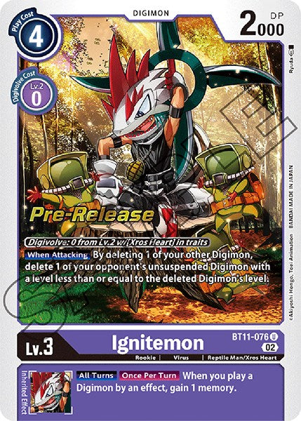 Ignitemon [BT11-076] [Dimensional Phase Pre-Release Promos] | The Time Vault CA