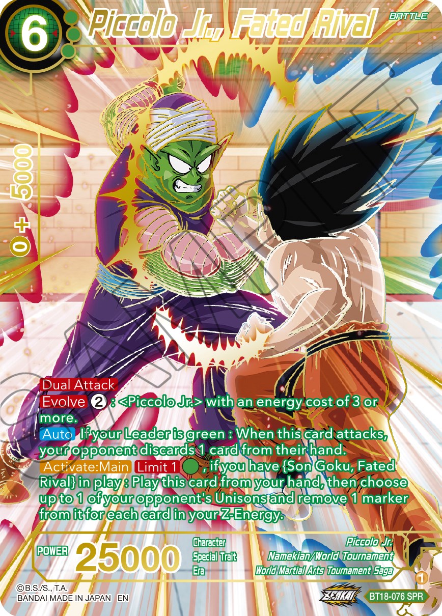 Piccolo Jr., Fated Rival (SPR) (BT18-076) [Dawn of the Z-Legends] | The Time Vault CA