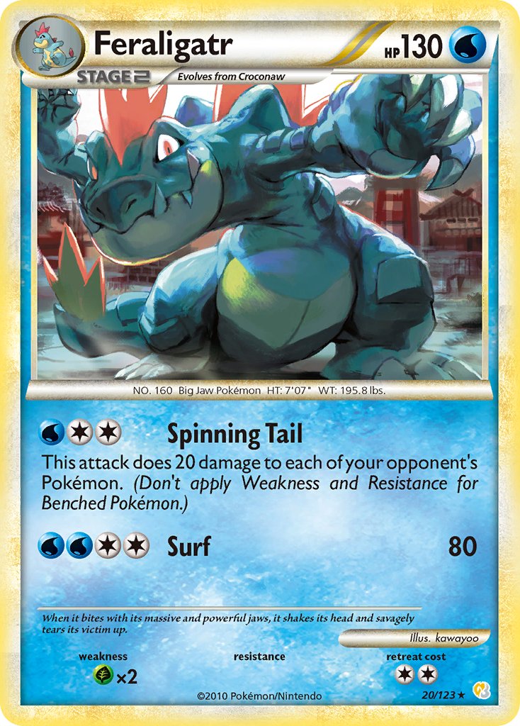 Feraligatr (20/123) (Theme Deck Exclusive) [HeartGold & SoulSilver: Base Set] | The Time Vault CA