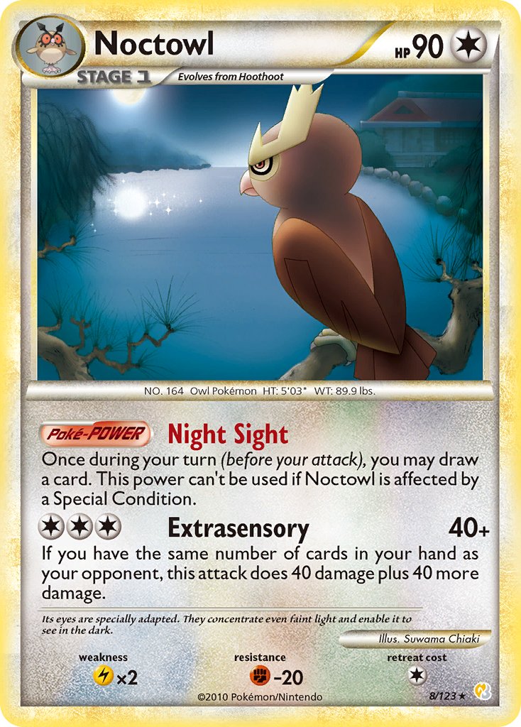 Noctowl (8/123) (Theme Deck Exclusive) [HeartGold & SoulSilver: Base Set] | The Time Vault CA