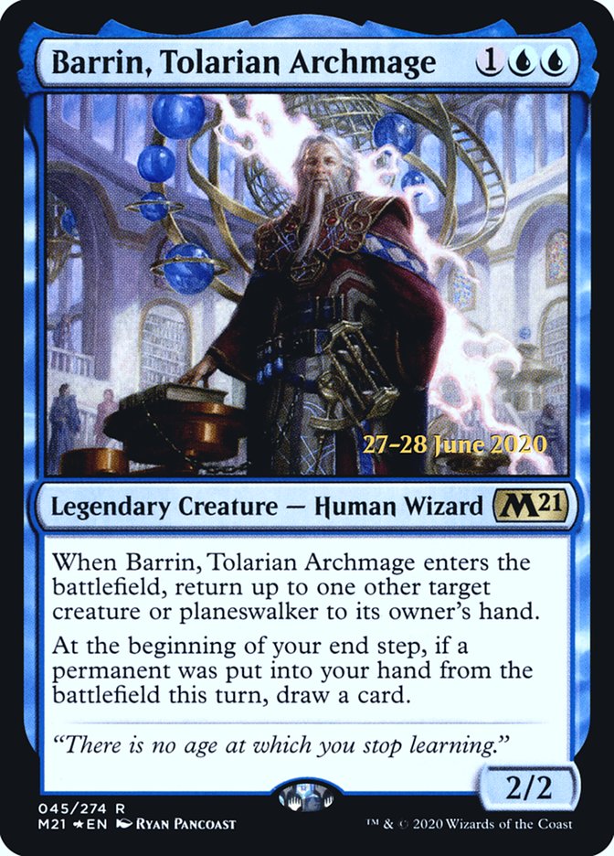 Barrin, Tolarian Archmage  [Core Set 2021 Prerelease Promos] | The Time Vault CA