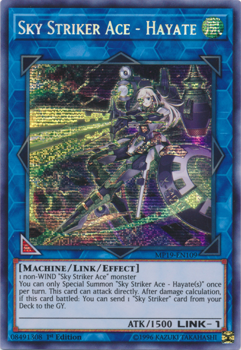 Sky Striker Ace - Hayate [MP19-EN109] Prismatic Secret Rare | The Time Vault CA