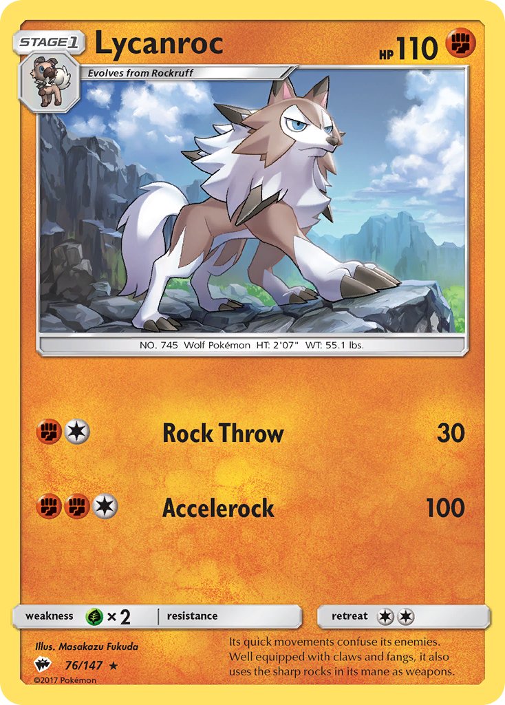 Lycanroc (76/147) (Theme Deck Exclusive) [Sun & Moon: Burning Shadows] | The Time Vault CA