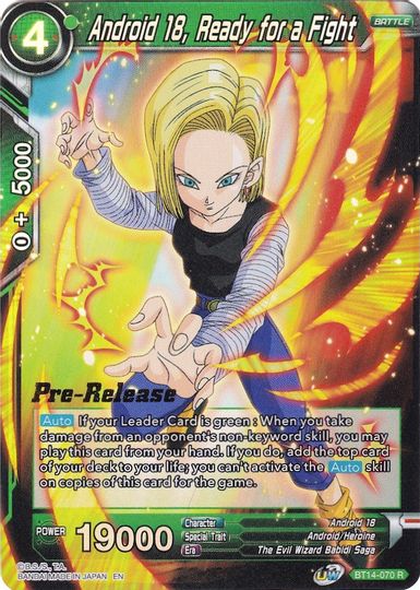 Android 18, Ready for a Fight (BT14-070) [Cross Spirits Prerelease Promos] | The Time Vault CA